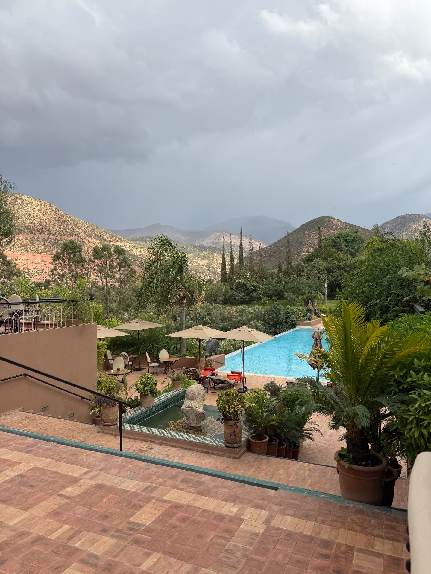 Infinity pool overlooking the Atlas Mountains